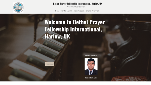 Screenshot of the Bethel Prayer Fellowship International website