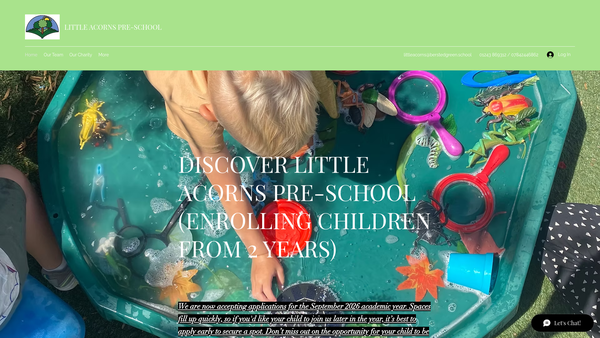 Screenshot of the Little Acorns Bersted Green website