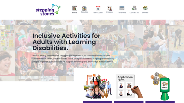 Screenshot of the Stepping Stones Learning And Leisure website