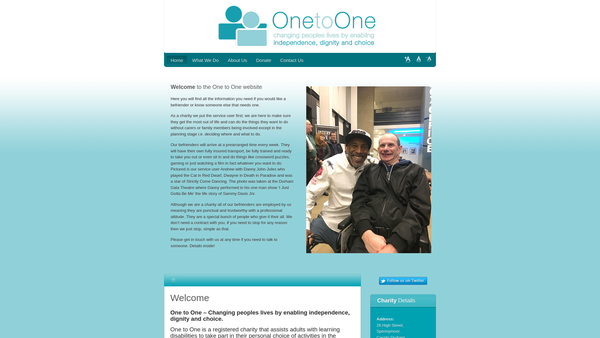 Screenshot of the One To One website
