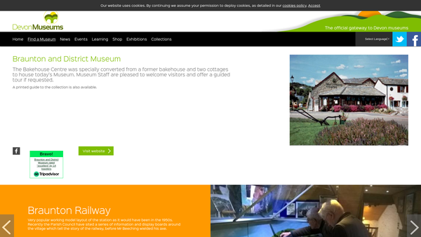Screenshot of the Braunton & District Museum website