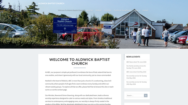 Screenshot of the Aldwick Baptist Church website