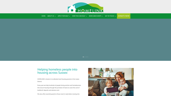 Screenshot of the Lewes District Churches Homelink website