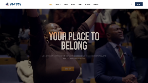 Screenshot of the New Covenant Church Equipping People website