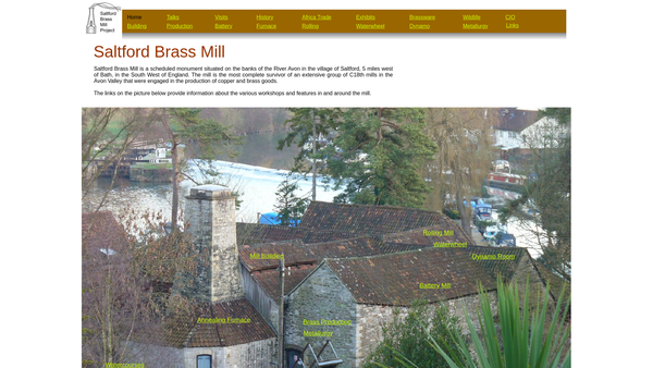 Screenshot of the Saltford Brass Mill Project website