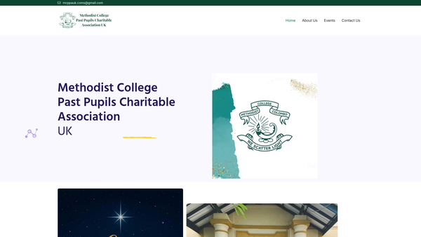 Screenshot of the Methodist College Past Pupils Charitable Association UK website