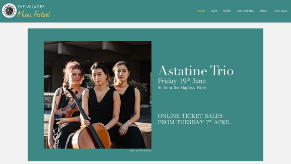 Screenshot of the The Villages Music Festival website