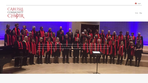 Screenshot of the Carlisle Community Choir website