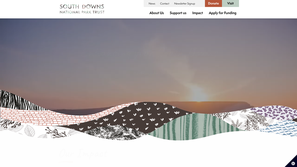 Screenshot of the South Downs National Park Trust website