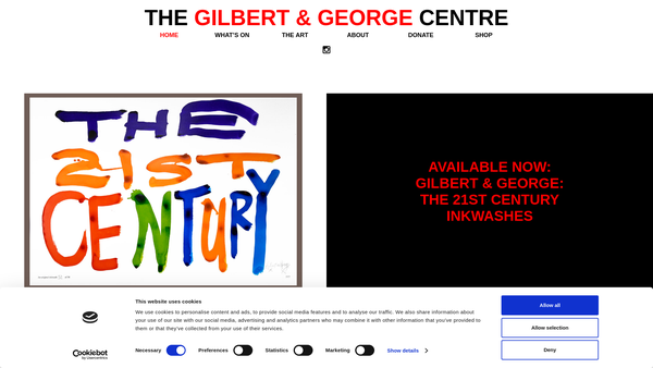 Screenshot of the The Gilbert And George Centre website
