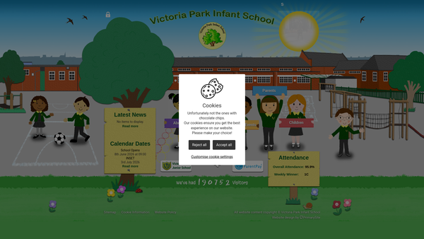 Screenshot of the Victoria Park Infant School Parents', Friends' And Teachers' Association website