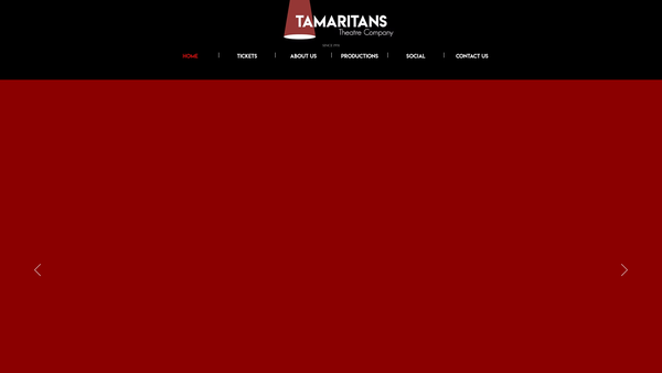 Screenshot of the The Tamaritans Theatre Company website