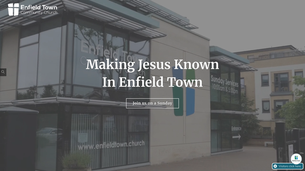 Screenshot of the Enfield Town Community Church website