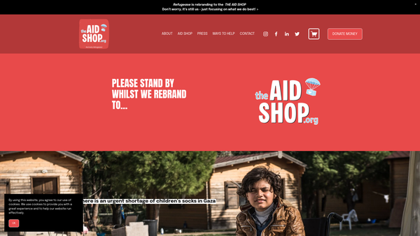 Screenshot of the Refugease website