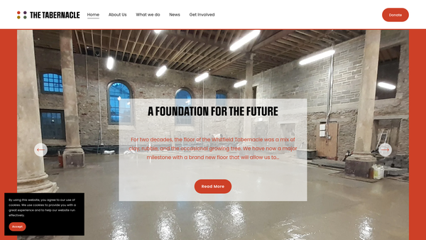 Screenshot of the Whitfield Tabernacle Trust website