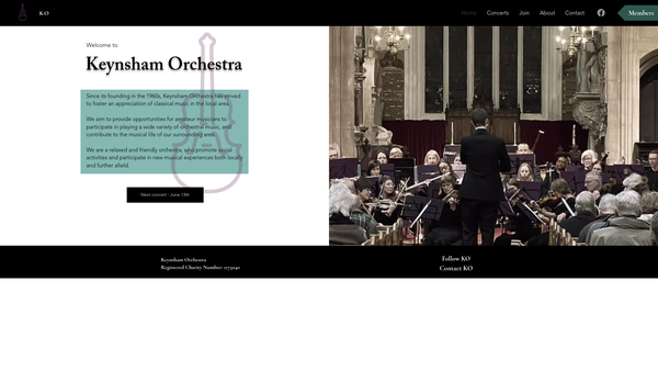 Screenshot of the Keynsham Orchestra website