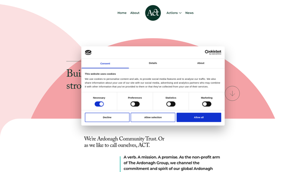 Screenshot of the Ardonagh Community Trust website