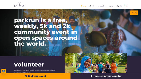 Screenshot of the Parkrun Global Limited website