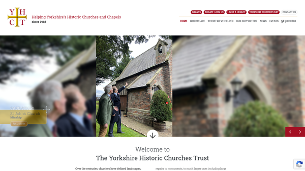 Screenshot of the The Yorkshire Historic Churches Trust website