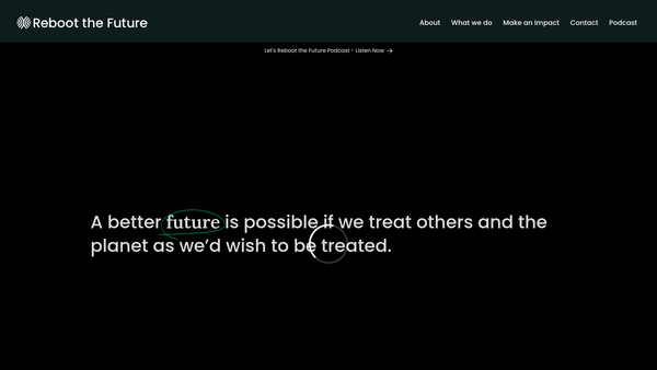 Screenshot of the Reboot The Future website