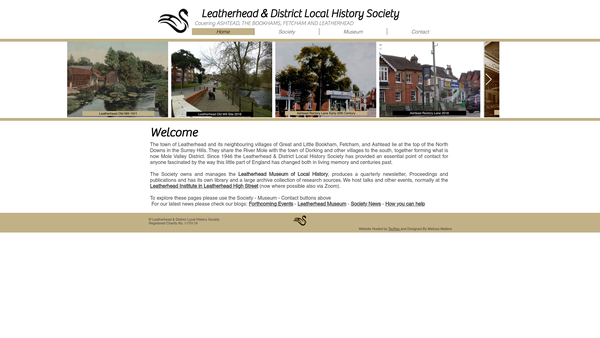 Screenshot of the Leatherhead & District Local History Society CIO website