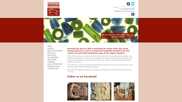 Screenshot of the Senhouse Museum Trust website