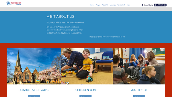 Screenshot of the The Parochial Church Council Of The Ecclesiastical Parish Of Tiverton St George And St Paul website