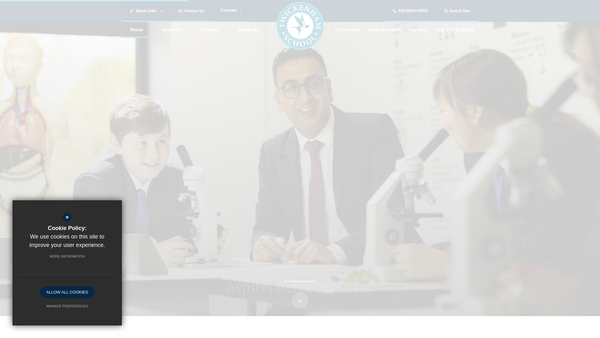 Screenshot of the Twickenham School Parent Teacher Association website