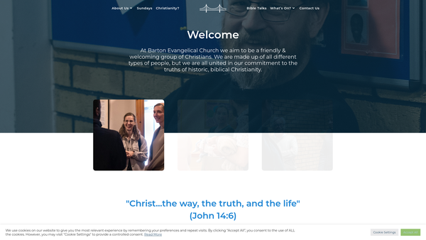Screenshot of the Barton Evangelical Free Church website