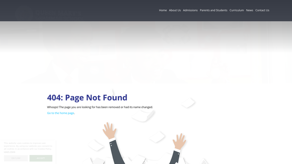 Screenshot of the Queen Mary's Association website