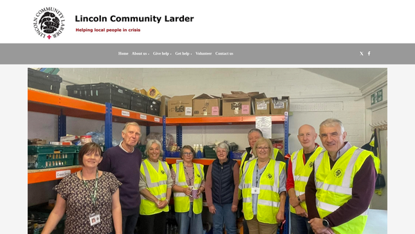 Screenshot of the Lincoln Community Larder website