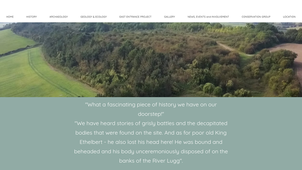 Screenshot of the Sutton Walls Conservation Group website