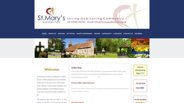 Screenshot of the The Parochial Church Council Of The Ecclesiastical Parish Of St Mary Walberton website