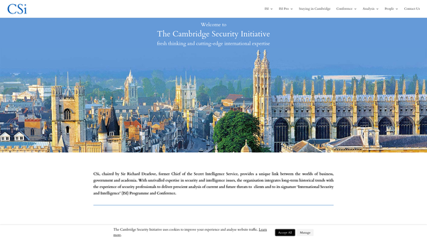Screenshot of the The Cambridge Security Initiative 2017 website