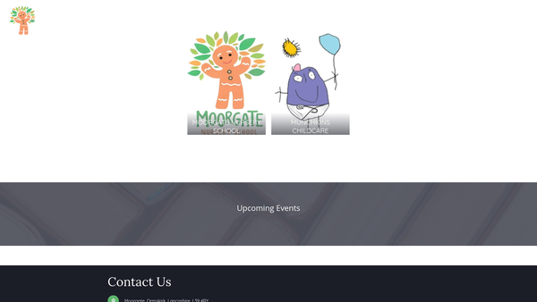 Screenshot of the Moorgate Early Years Centre website