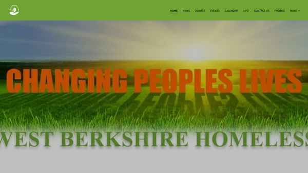 Screenshot of the West Berkshire Homeless (Newbury Area) website