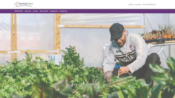 Screenshot of the The Comfrey Project CIO website