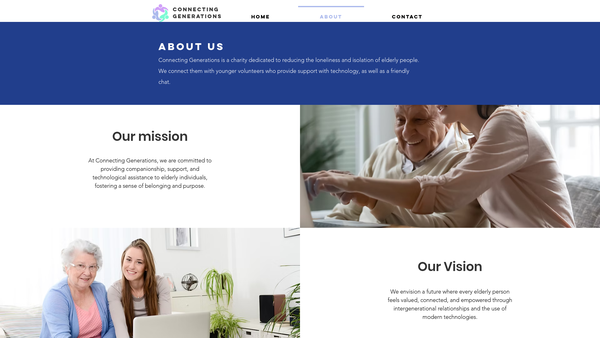 Screenshot of the Connecting Generations website