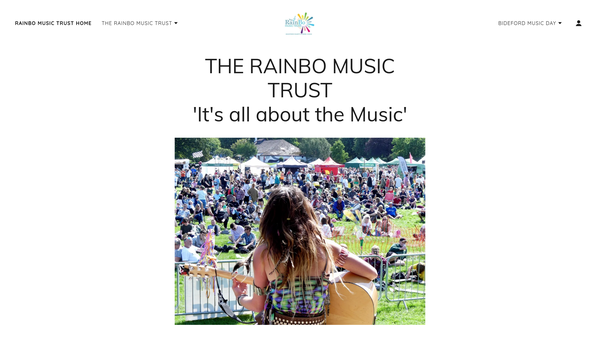 Screenshot of the The Rainbo Music Trust website