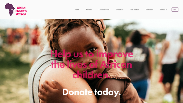 Screenshot of the Child Health Africa website