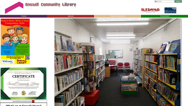 Screenshot of the Gnosall Library, Environment & Nurture Hub website