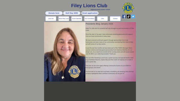 Screenshot of the Filey Lions Club website