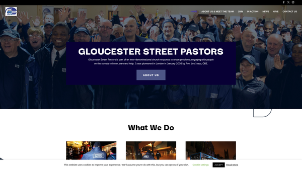 Screenshot of the Gloucester Street Pastors website