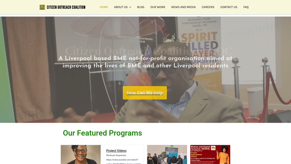 Screenshot of the Citizen Outreach Coalition website