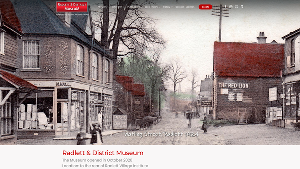 Screenshot of the Radlett & District Museum website