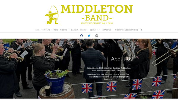 Screenshot of the Middleton Band website