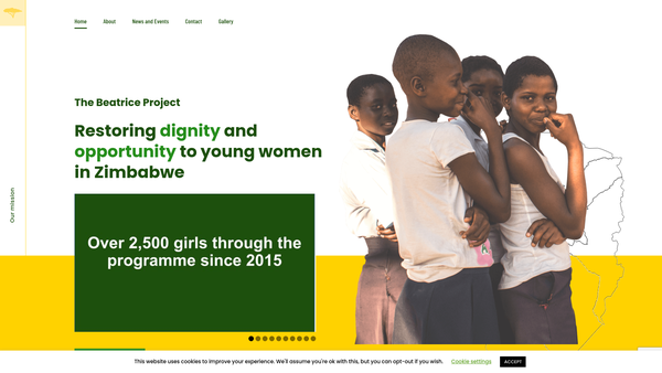Screenshot of the The Beatrice Project website
