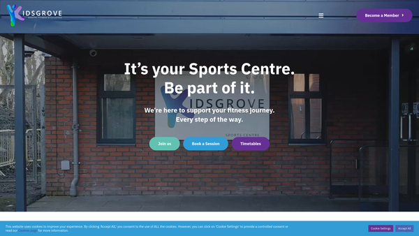 Screenshot of the Kidsgrove Sports Centre Community Group website