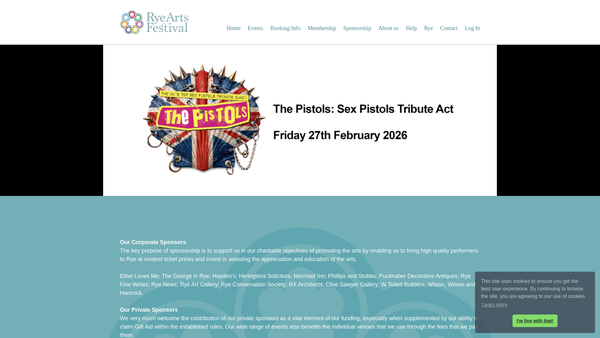 Screenshot of the Rye Arts Festival website
