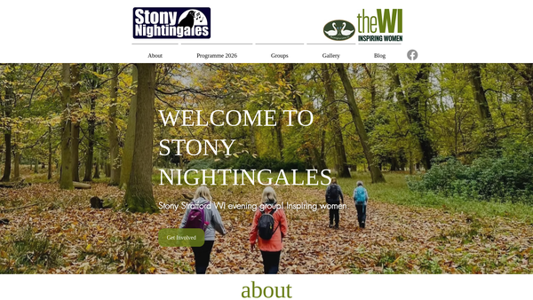 Screenshot of the Stony Nightingales Women's Institute website